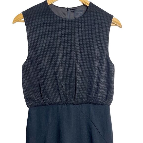 Pure Navy Houndstooth Sleeveless Sheath Dress Black Size 4 - Picture 3 of 5
